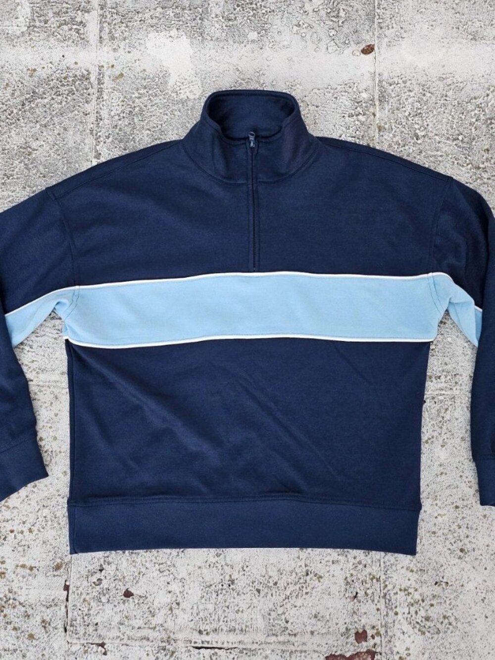 No Boundaries Men Sweatshirt Quarter Zip NB Sporty Blue Top Size S NWT